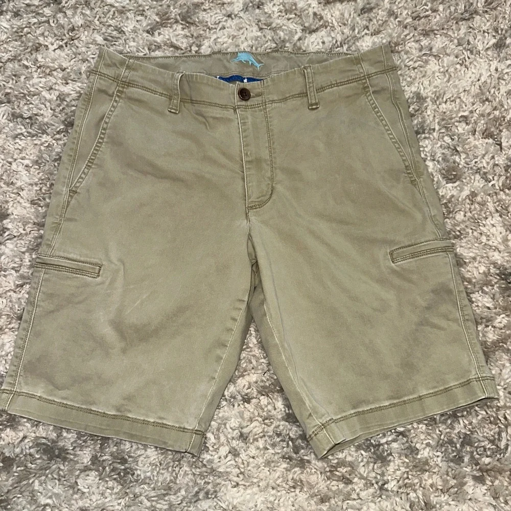 Tommy Bahama Boracay Khaki Tan Chino Shorts Mens 32 Stretch Cotton Tencel 9